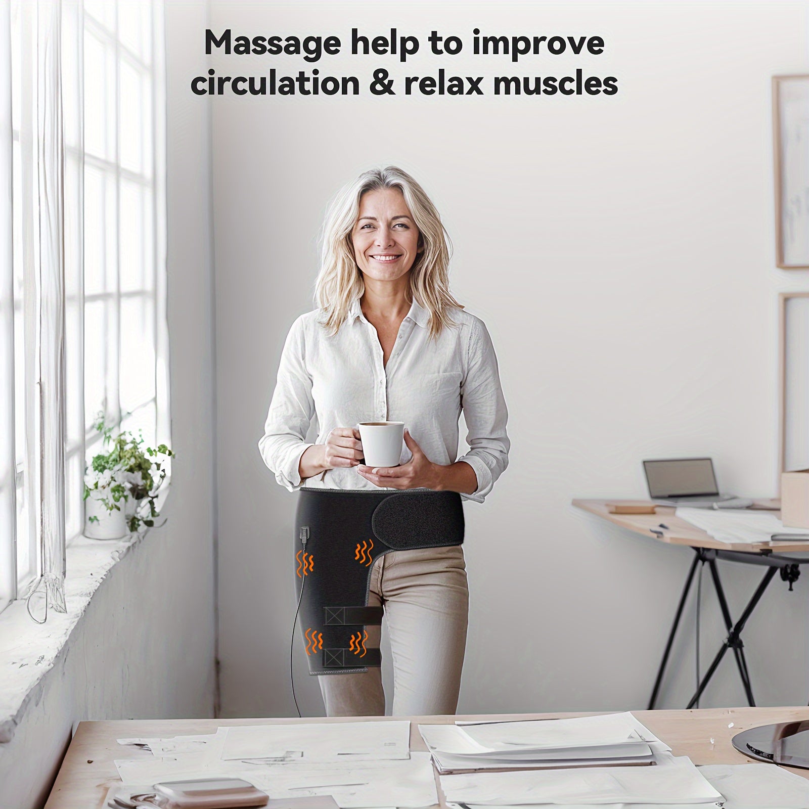Yabuu Massage Heated Waist And Hip Support Brace Heating Pad for Waist And Hip for Waist/Lower Back/Thigh/Buttock, 3 Heat And Massage Setting Gift for Men Women Perfect Gift for Valentine's Day, Mother/Father's Day, Thanksgiving, And Christmas