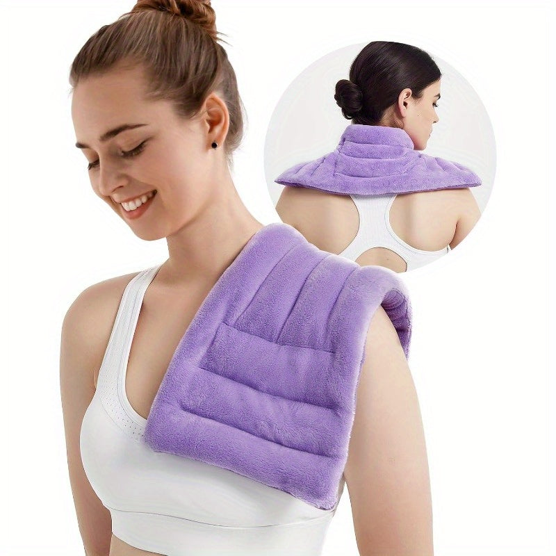 Microwave Heating Pad 8 x 18 Microwavable Moist Heat Pads for Neck Shoulder Back Knee Period Cramps Rice Heat Pack Hot Cold Compress Reusable Portable Purple, Hot Compress for Pain, Ergonomic Support, Compact Design, Microwavable Material, Durable Fabric,