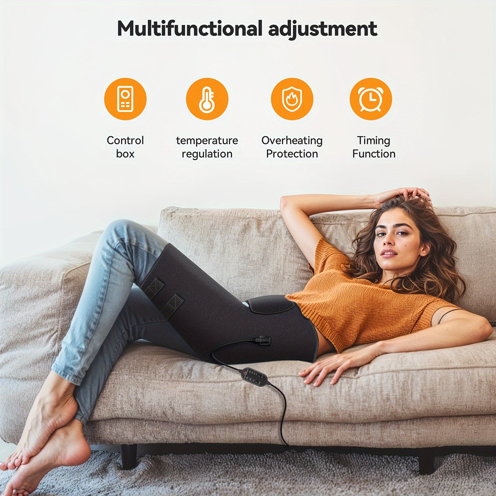 Yabuu Massage Heated Waist And Hip Support Brace Heating Pad for Waist And Hip for Waist/Lower Back/Thigh/Buttock, 3 Heat And Massage Setting Gift for Men Women Perfect Gift for Valentine's Day, Mother/Father's Day, Thanksgiving, And Christmas