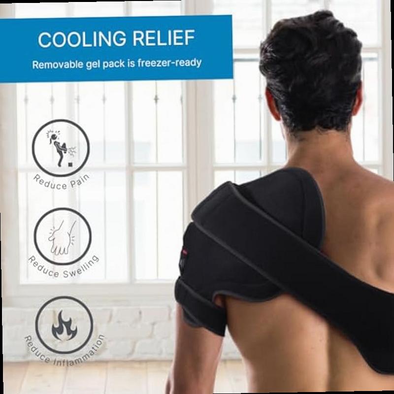 NatraCure Advanced Hot or Cold Therapy Shoulder Ice Pack Wrap Shoulder Brace for Shoulder Pain Relief Heating Pad for Rotator Cuff Injuries Surgery Gym Injuries Baseball Pitching 16032