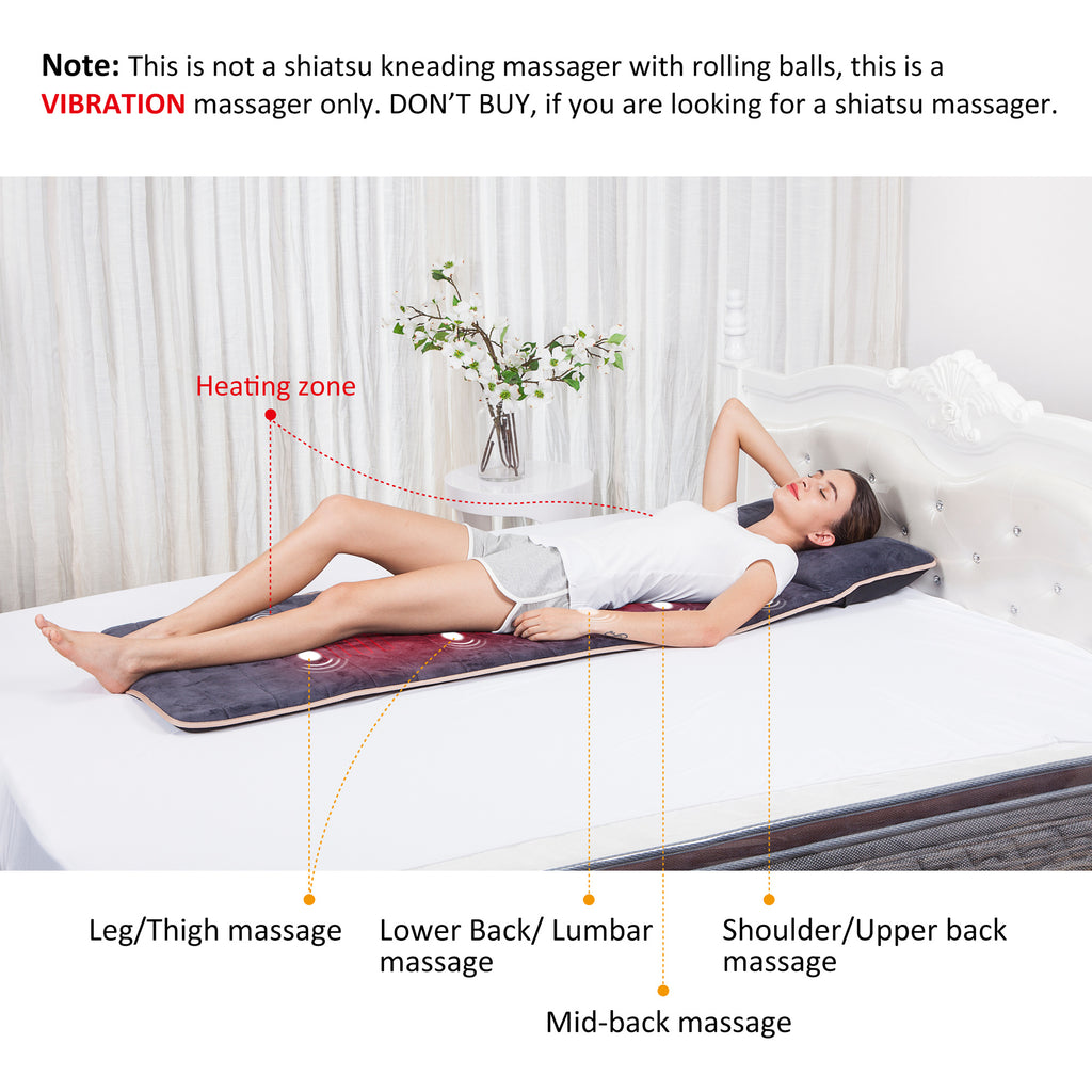 Snailax Memory Foam Full Body Massage Mat with Heat, Massage pad with 10 Vibration Motors and 4 Heating pad, Vibration pad for Back, Perfect Birthday Gift For Men And Women