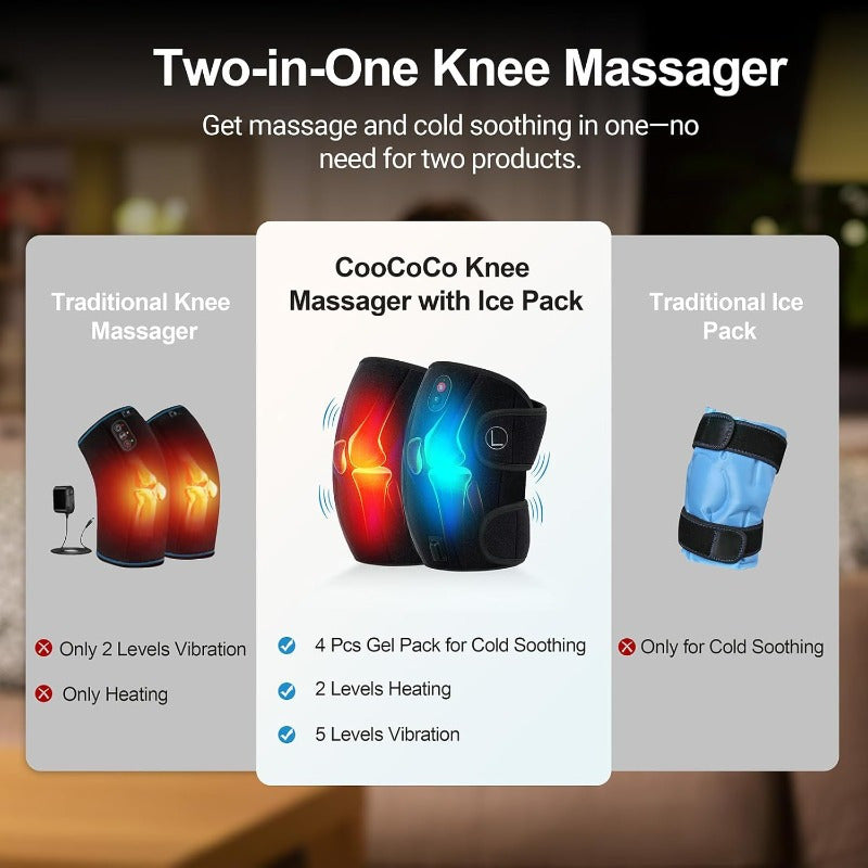 Knee Massager Suitable for FSA That Provides, Perfect As Birthday Presents for Both Men And Women, Including Dads And Moms. It Is an Hsa-Approved Heating Pad Designed for The Knee, Featuring Heat And Vibration, Along with Cold Packs