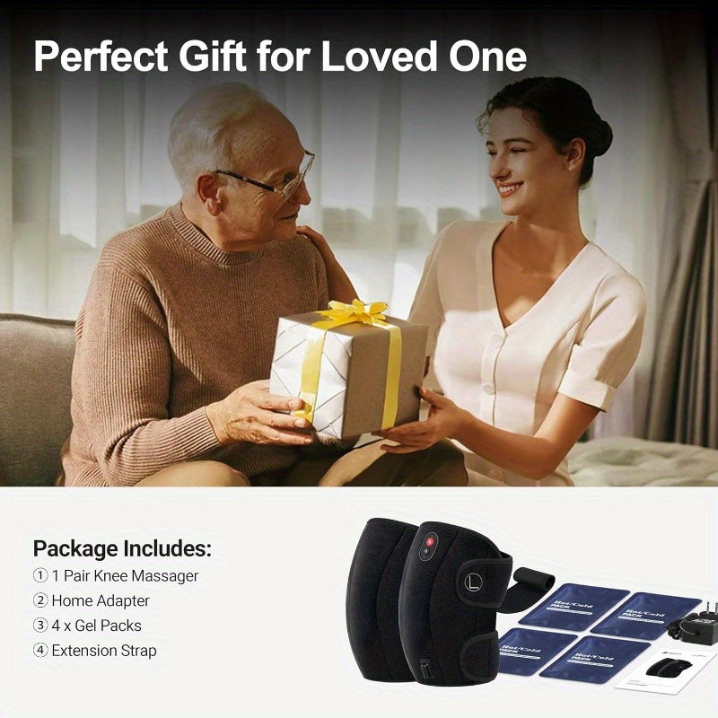 Knee Massager Suitable for FSA That Provides, Perfect As Birthday Presents for Both Men And Women, Including Dads And Moms. It Is an Hsa-Approved Heating Pad Designed for The Knee, Featuring Heat And Vibration, Along with Cold Packs
