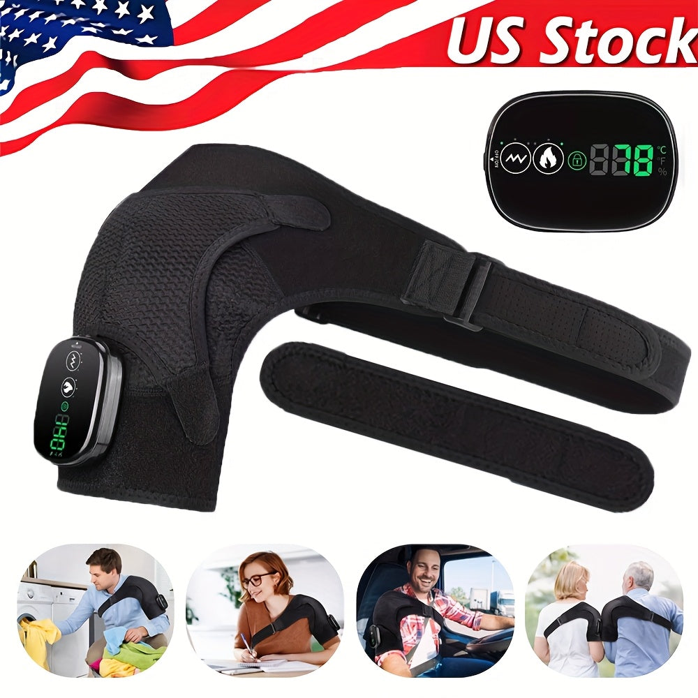 Heated Shoulder Wrap, Shoulder Heating Pads Massager, Electric Cordless Vibration Massage, Heated Shoulder Braces, 3 Heating Setting