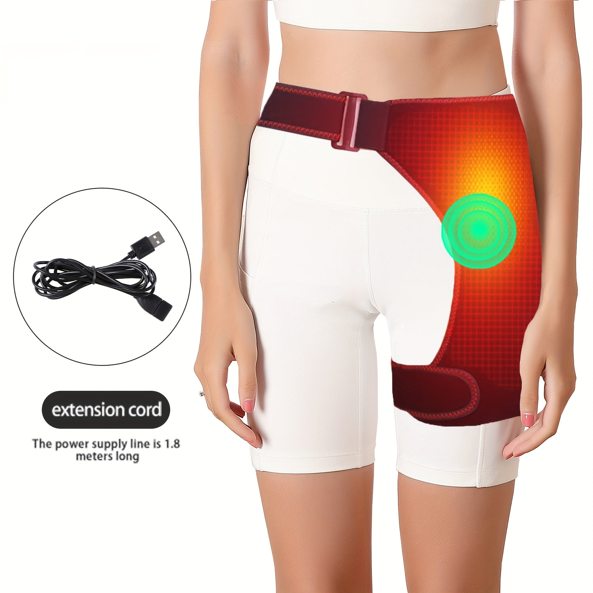 1pc Electric Heating Hip & Thigh Pad - USB-Powered Heating Pad with Adjustable 3-Temperature Settings, Quick-Warmth for Gym, Yoga, Running - No Battery Needed, Plug-and-Play for Men's Workout & Cold Weather Use - Ideal Gift for Athletes, Ergonomic Design,