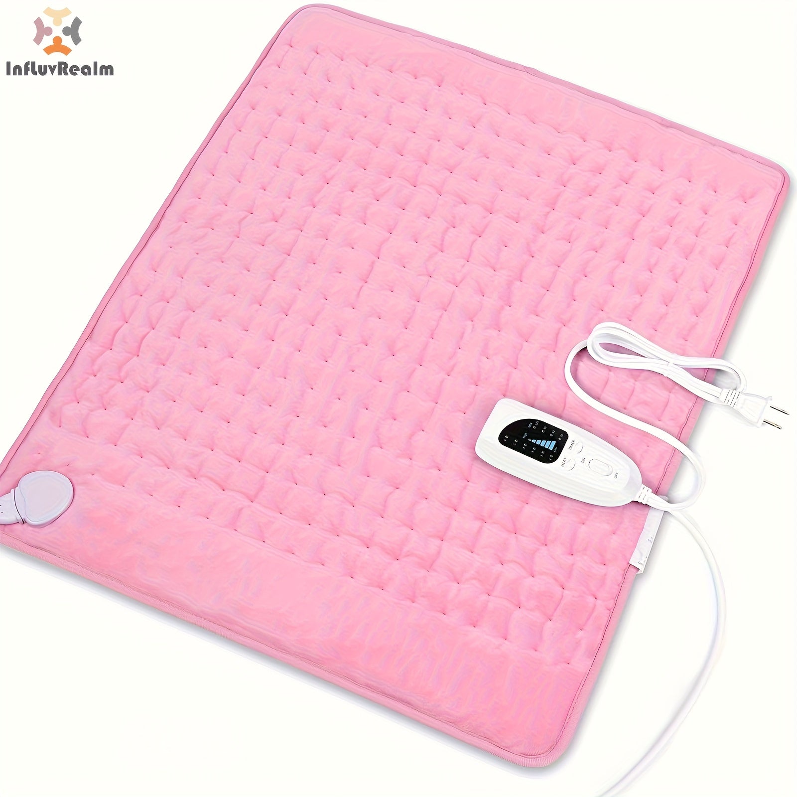 InfLuvRealm Electric Heating Pad for Back, Neck, Shoulder, Knee & Leg - 6 Heat Levels up to 150°F, 2-Hour Auto-Off, 12x24 Inch Soft Flannel Machine Washable - Gift for Men, Mom, Dad, Portable Heat | Premium Look Pad | Durable Comfort