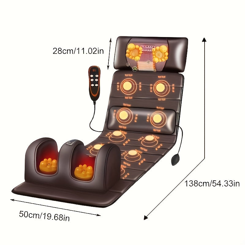 1 Set Of Large Brown Full Body Heating Massagers, 2 Styles Of PU Material, with Neck And Foot Devices And Massage Headrest, Lumbar Pillow, Timer, Comfortable And Wear-resistant, Non-slip Bottom, Easy to Store, Suitable for Home, Office Take A Nap, Massage