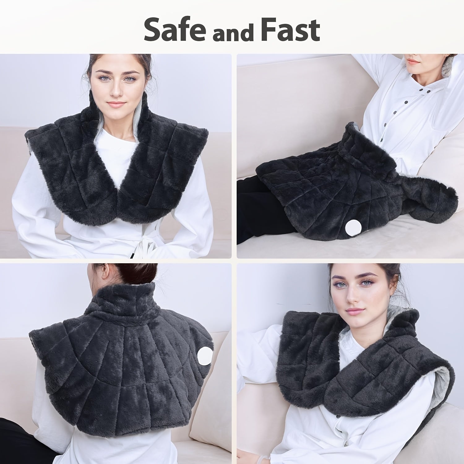 Heating Pad With 3 Times The Depth Of Warmth Shawl, Electric Heater, Weighted Instant Heating Pad Suitable For Neck And Shoulders, Heating Wrapping With 6 Heating Options And 4 Automatic Shut-off Timers, As A Christmas Gift For Mothers Blanket Shawl