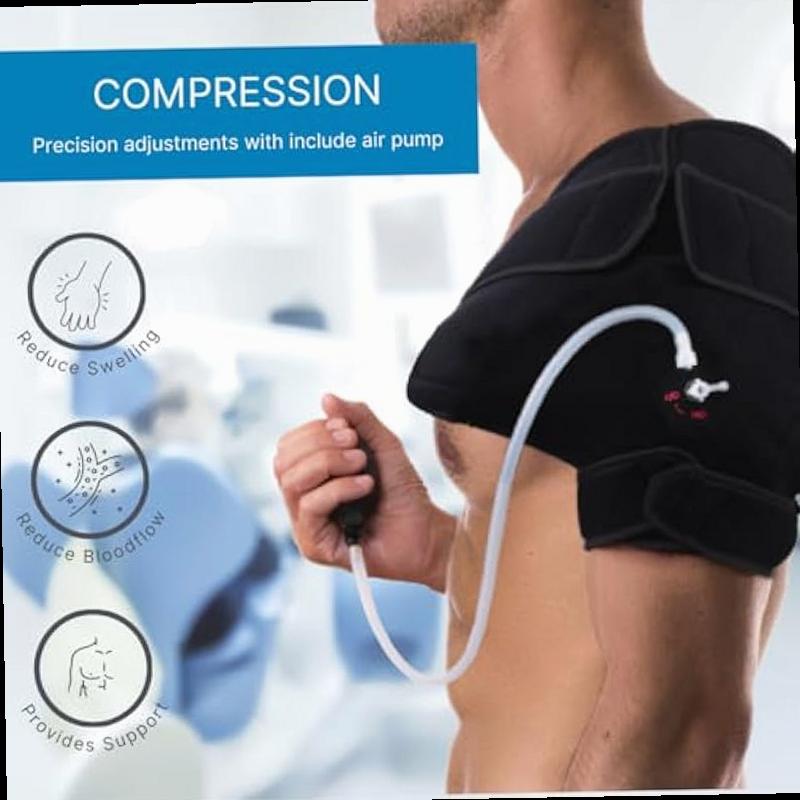 NatraCure Advanced Hot or Cold Therapy Shoulder Ice Pack Wrap Shoulder Brace for Shoulder Pain Relief Heating Pad for Rotator Cuff Injuries Surgery Gym Injuries Baseball Pitching 16032