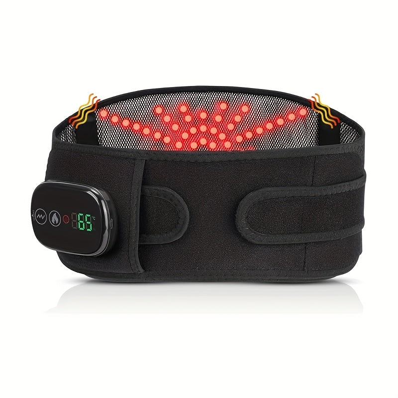 3-Temperature Heating Pad With Vibration Massage - Rechargeable Heating Belt For Lower Back, Portable Heat Wrap For Men & Women