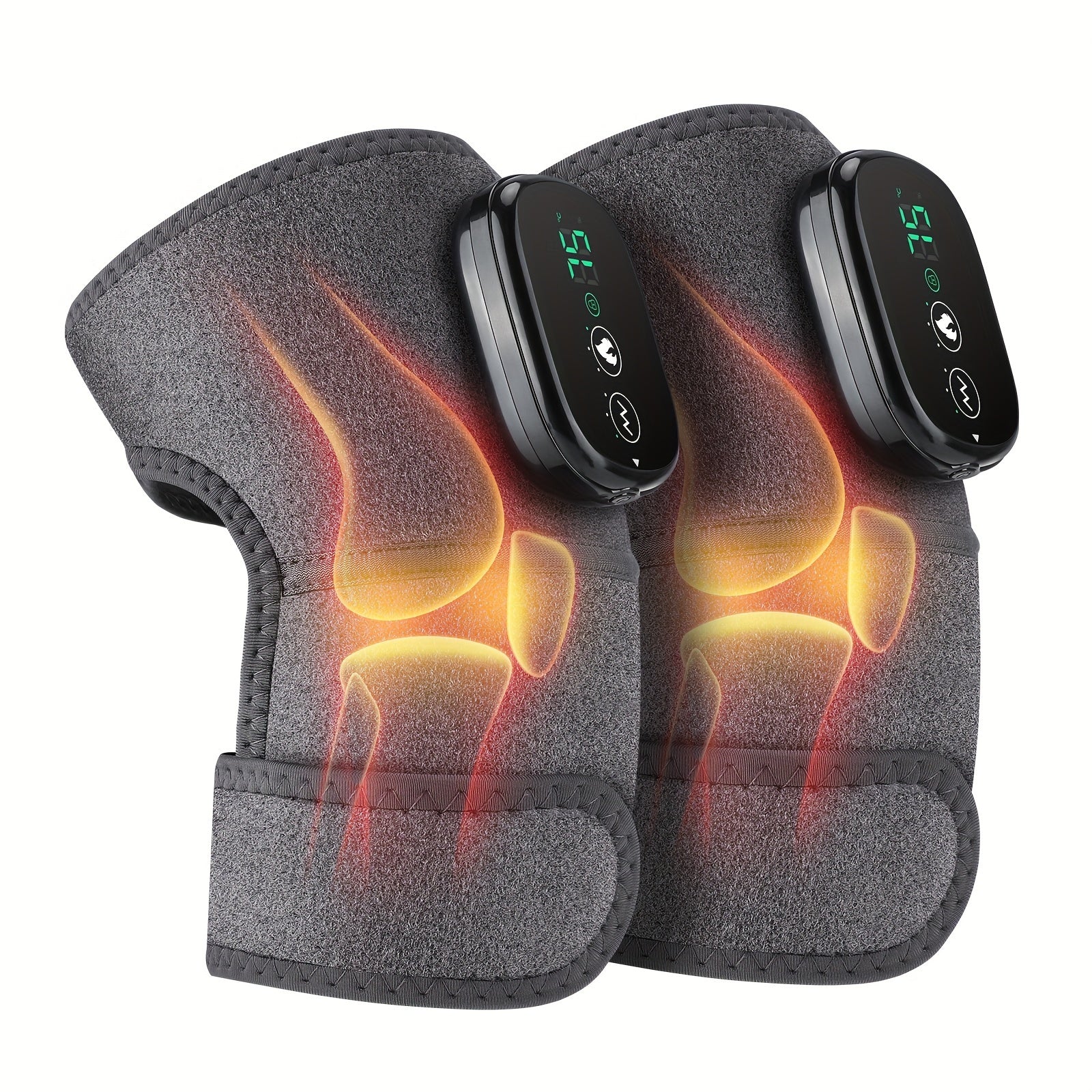 [3-in-1 Knee Massager] 3-in-1 Cordless Knee Massager with Heat and Vibration | Kneepad Vibrator Shoulder Knee Elbow Heating Pad Massage, Knee Brace with Massager