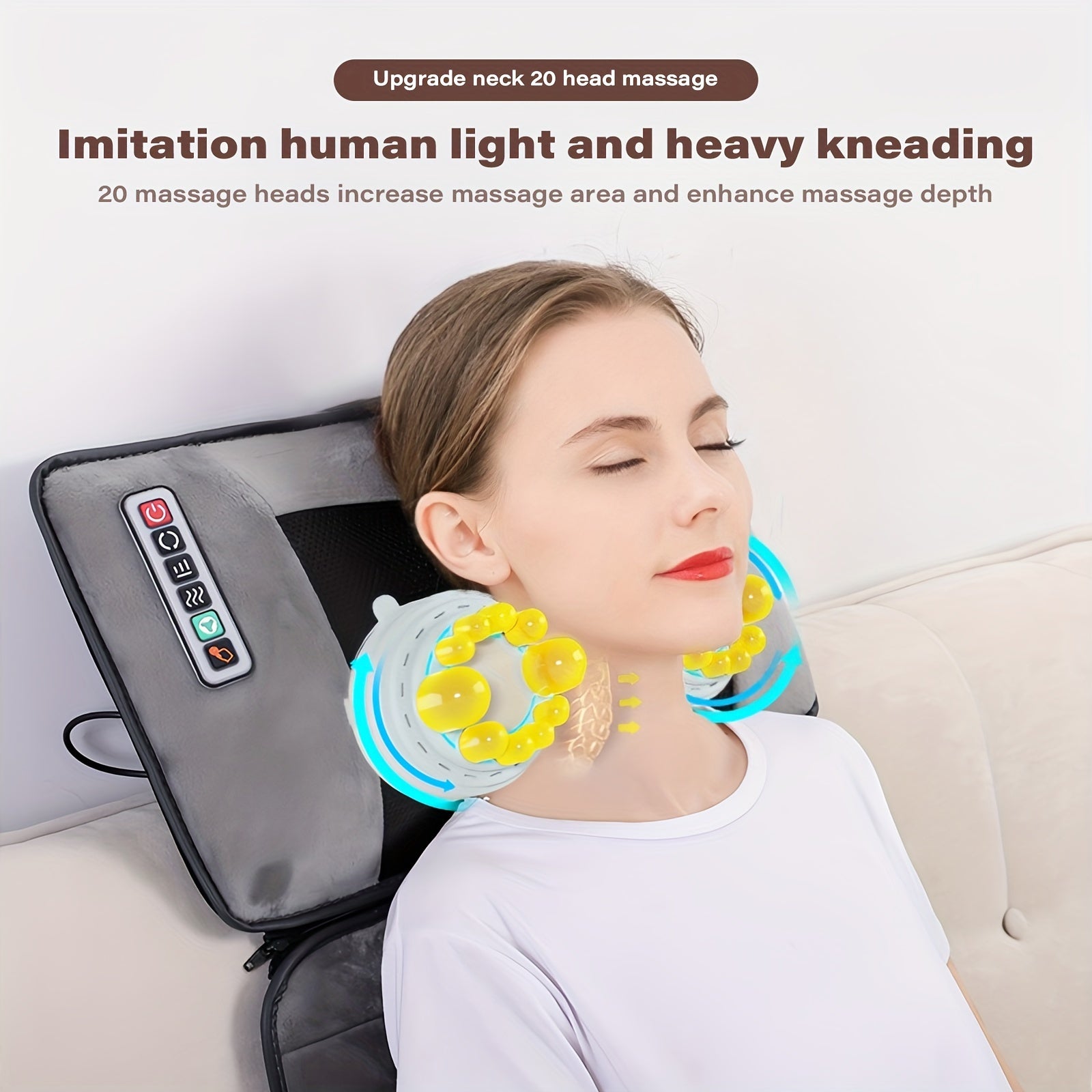 MASSTECK Full Body Massager Mat with Heat & Movable Shiatsu Neck Back Massager Pillow, Lumbar Traction & Relax, 9 Vibration Motors & Back Heating Pad, Full Body Massager for Neck Back Waist Hip Leg, Massage Gift for Mom/Dad/Women/Men