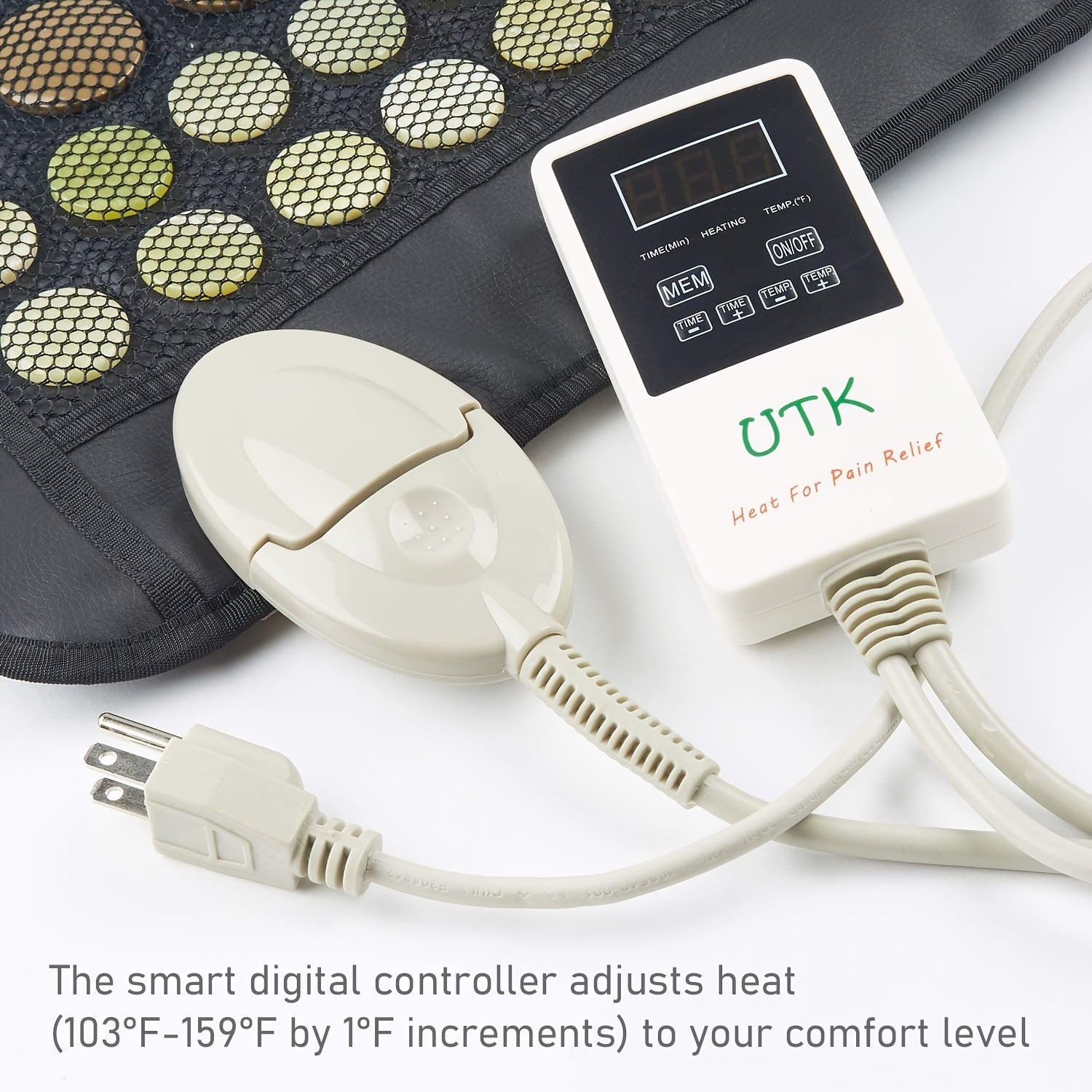 UTK Heating Pad For Back, Heating Pad, Smart Controller With Memory Function, Auto Shut Off And Travel Bag Included, Small Pro