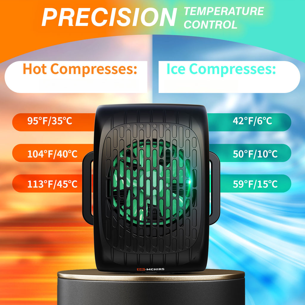 This Portable Device Provides Hot And Cold Compresses, Reaching The Desired Temperature in Just 3 Seconds, with a Battery Life of 120 Minutes. It Comes with Straps for Hands-Free Use.