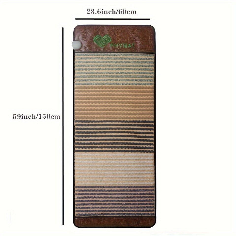 PHYMAT Crystal Stone Heating Pad, Portable Full Body Electric Heating Mat With 5 Color Crystal Stone On Surface, Hot Stone Massage Mat, Infrared Heating, Overheat Protection, Adjustable Timer & Temperature, Auto Off, Father'S Day, Mother'S Day Gifts