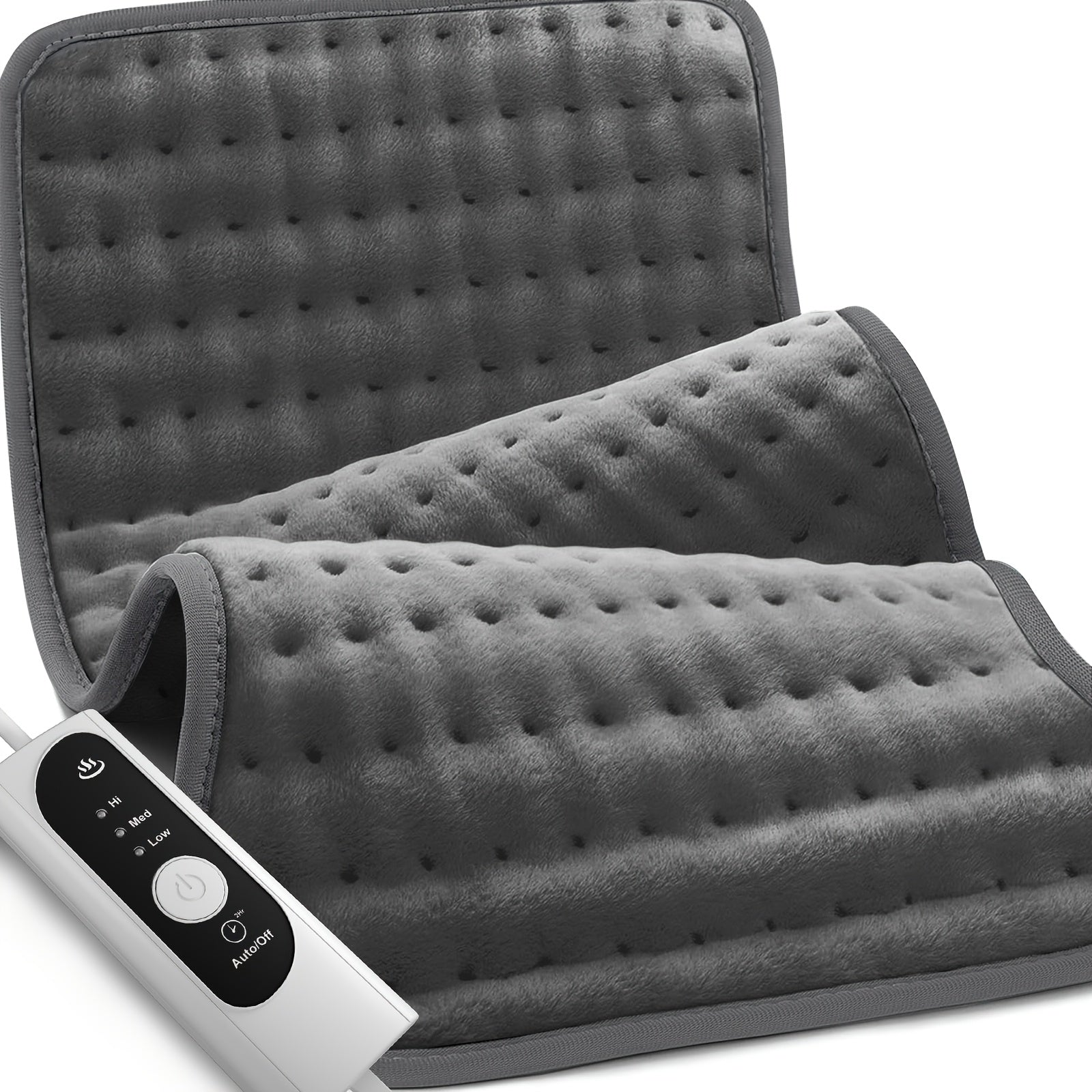 InfLuvRealm Electric Heating Pad for Back, Neck, Shoulder, Knee & Leg - 6 Heat Levels up to 150°F, 2-Hour Auto-Off, 12x24 Inch Soft Flannel Machine Washable - Gift for Men, Mom, Dad, Portable Heat | Premium Look Pad | Durable Comfort