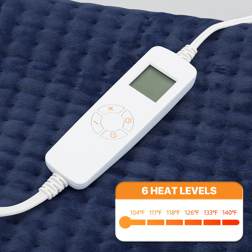 MONIBloom Electric Heating Pad Large 17" x 33" Heating Pad 6 Heat Settings and 30/60/90 Minutes Heating Pad Machine Washable Automatic Shut off