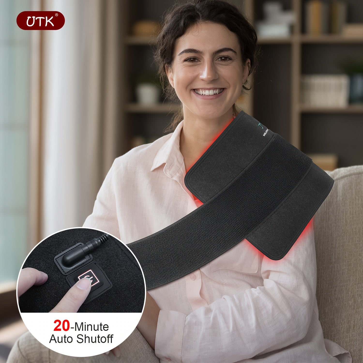 Portable Red Light Relax Pad with NIR Deep Penetration - 660nm & 850nm Wavelengths for Pain Relief in Back, Knees, Hands, Feet - USB-Powered Heating Pad for Home Use, Men & Women, Heat Pad for Back Pain, Adjustable Strap Design, Comfortable Fit, Joint