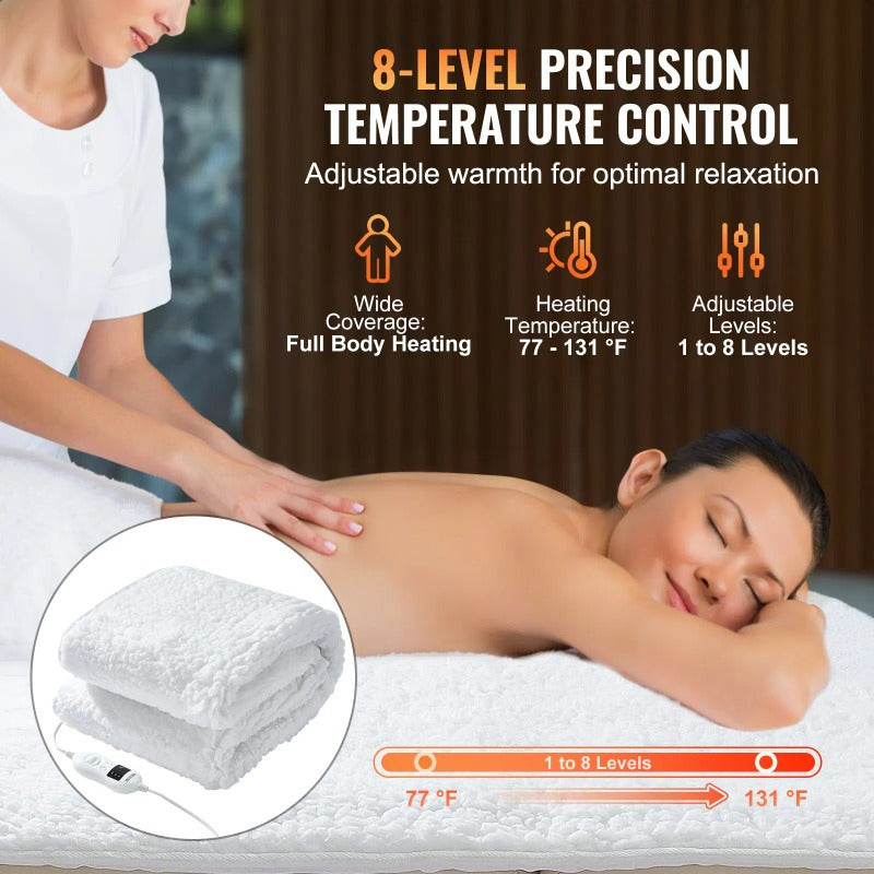 VEVOR Massage Table Warmer Heating Pad - 1" Thickened Fleece with Timer, 3 Heat Settings & 3 Modes (Massage, Heat, Timer), Ergonomic Design for Muscle Relaxation, Post-Workout Recovery, Home Use, Massage Tool, Sleek Design, Durable Construction