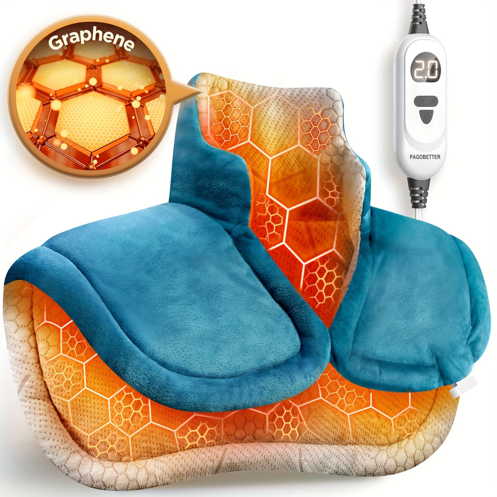 Graphene Blanket Shawl with 3 Times The Depth Of Warmth Shawl, Weighted Instant Heating Pad Suitable for Neck And Shoulders, Heating Wrapping with 6 Heating Options And 4 Automatic Shut-off Timers, As A Mother's Day Gift for Mothers Blanket Shawl