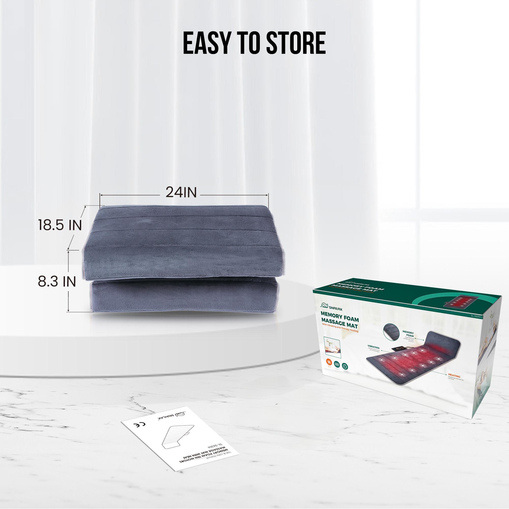 Snailax Memory Foam Full Body Massage Mat with Heat, Massage pad with 10 Vibration Motors and 4 Heating pad, Vibration pad for Back, Perfect Birthday Gift For Men And Women
