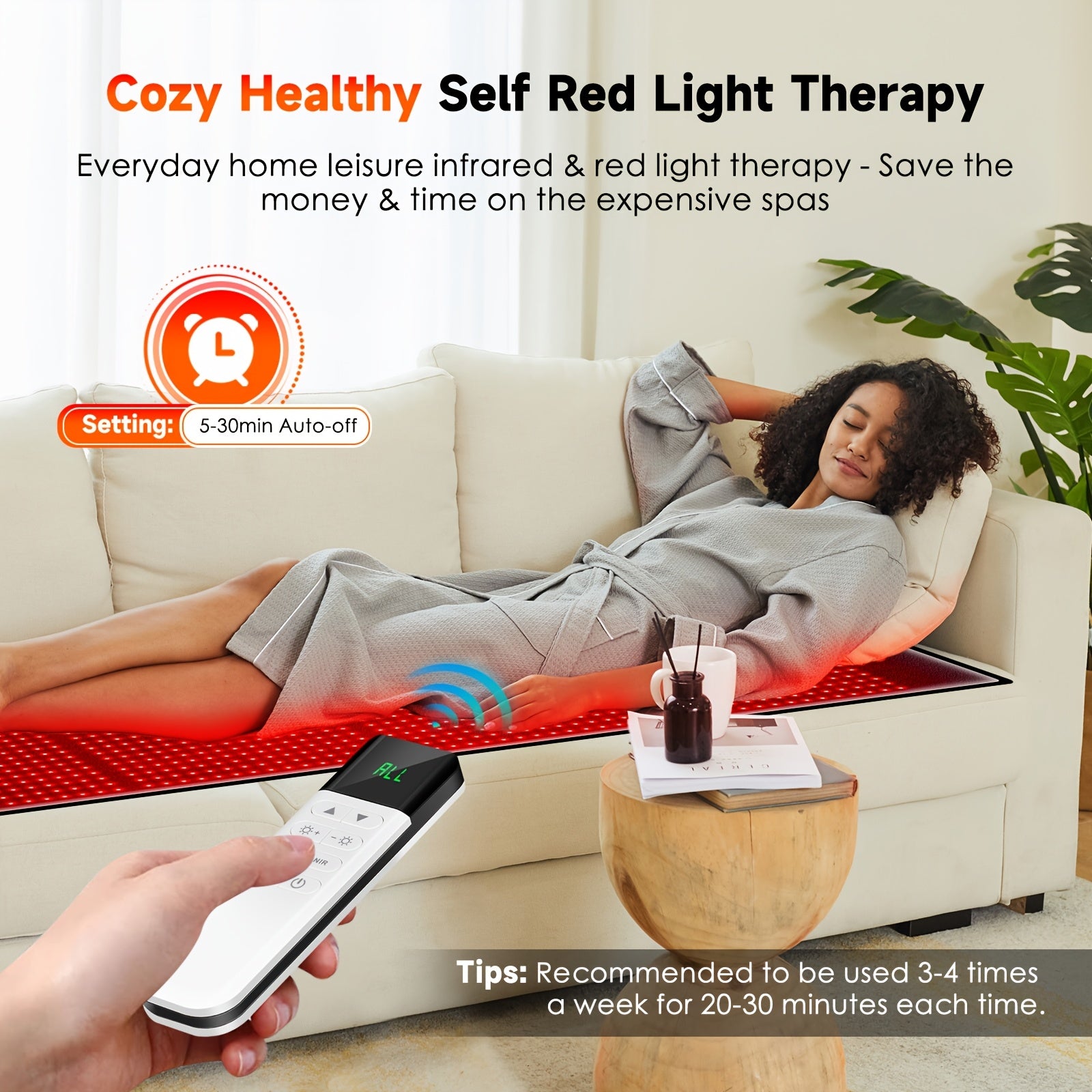 1440 LED Red Light Therapy Pad 66.93inch Infrared Heating Pad Dual Wavelength 660nm/850nm Full Body Pain Relief Mat For Muscle Recovery, Joint Care, Arthritis, Lower Back Pain, Home Use Physical Therapy Equipment