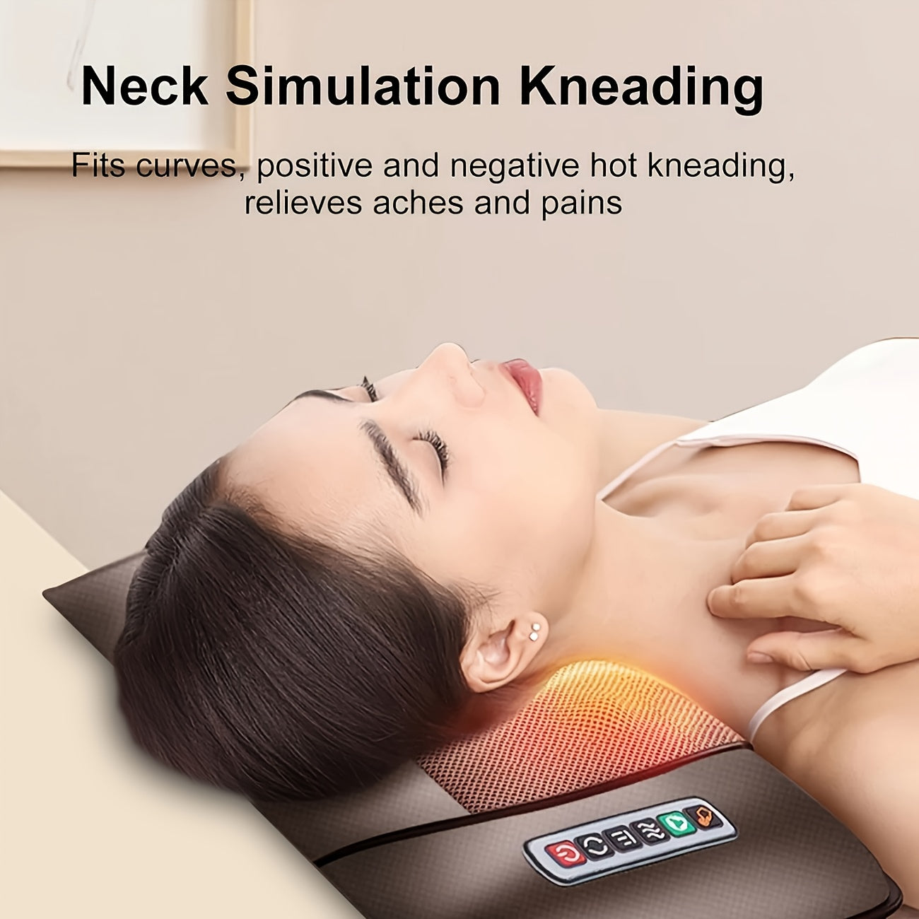 1 Set Of Large Brown Full Body Heating Massagers, 2 Styles Of PU Material, with Neck And Foot Devices And Massage Headrest, Lumbar Pillow, Timer, Comfortable And Wear-resistant, Non-slip Bottom, Easy to Store, Suitable for Home, Office Take A Nap, Massage
