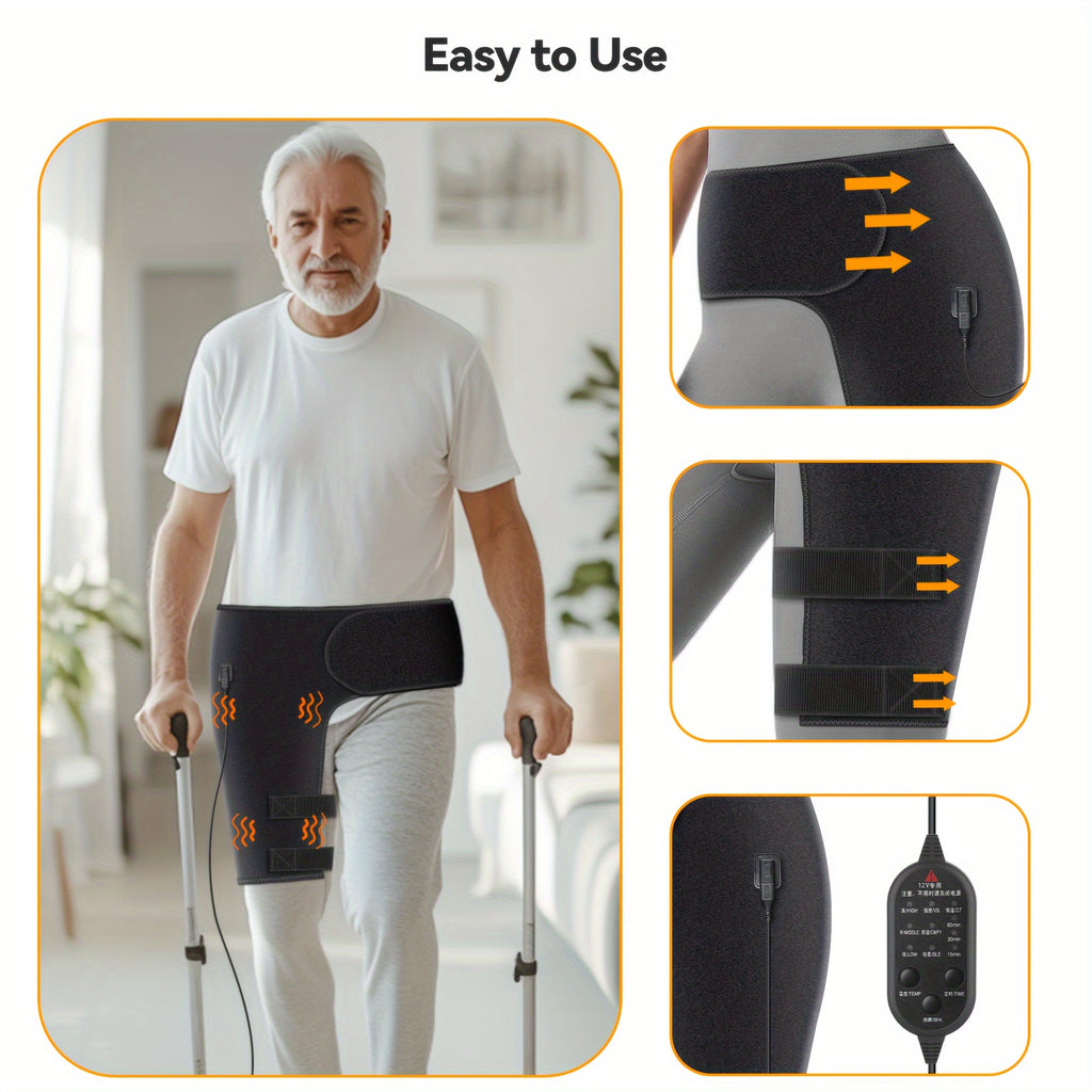 Yabuu Massage Heated Waist And Hip Support Brace Heating Pad for Waist And Hip for Waist/Lower Back/Thigh/Buttock, 3 Heat And Massage Setting Gift for Men Women Perfect Gift for Valentine's Day, Mother/Father's Day, Thanksgiving, And Christmas