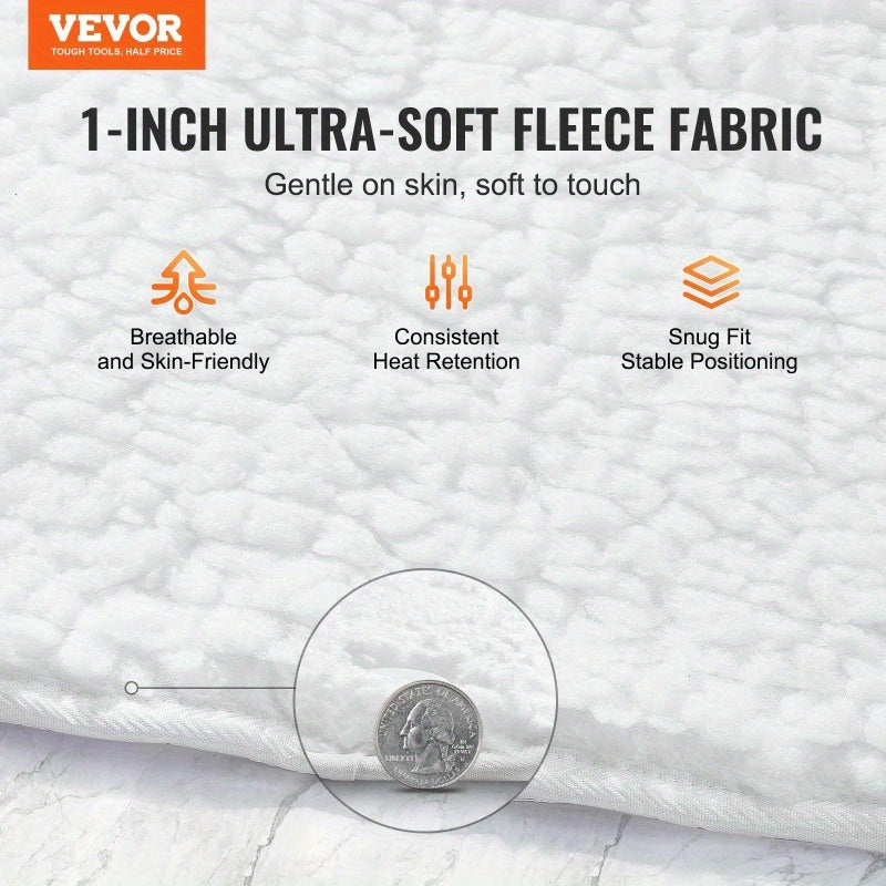 VEVOR Massage Table Warmer Heating Pad - 1" Thickened Fleece with Timer, 3 Heat Settings & 3 Modes (Massage, Heat, Timer), Ergonomic Design for Muscle Relaxation, Post-Workout Recovery, Home Use, Massage Tool, Sleek Design, Durable Construction