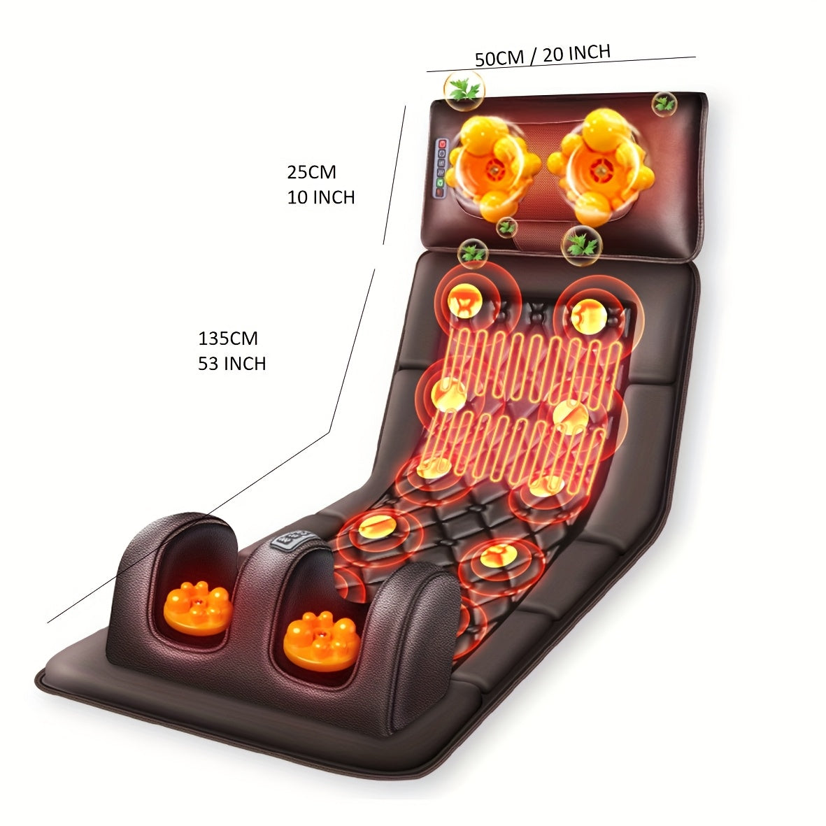Full Body Massage Pad, Shoulder, Neck, Waist, Back, Legs Full Coverage Massage, Using Fabric, Removable Neck Massage Pillow, The Best Gift for Your Family, Foldable Storage, Large Heating Pad