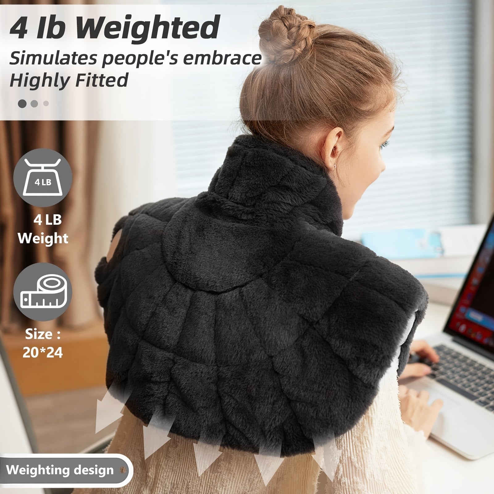 Heating Pad With 3 Times The Depth Of Warmth Shawl, Electric Heater, Weighted Instant Heating Pad Suitable For Neck And Shoulders, Heating Wrapping With 6 Heating Options And 4 Automatic Shut-off Timers, As A Christmas Gift For Mothers Blanket Shawl