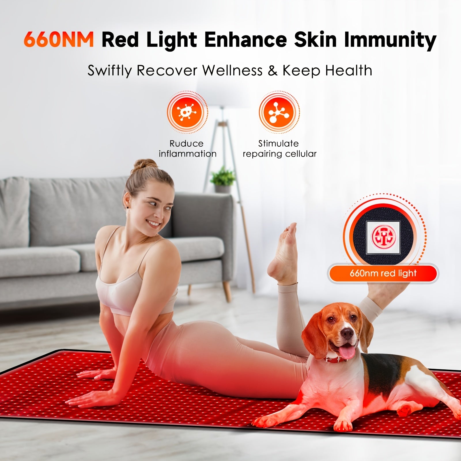 1440 LED Red Light Therapy Pad 66.93inch Infrared Heating Pad Dual Wavelength 660nm/850nm Full Body Pain Relief Mat For Muscle Recovery, Joint Care, Arthritis, Lower Back Pain, Home Use Physical Therapy Equipment