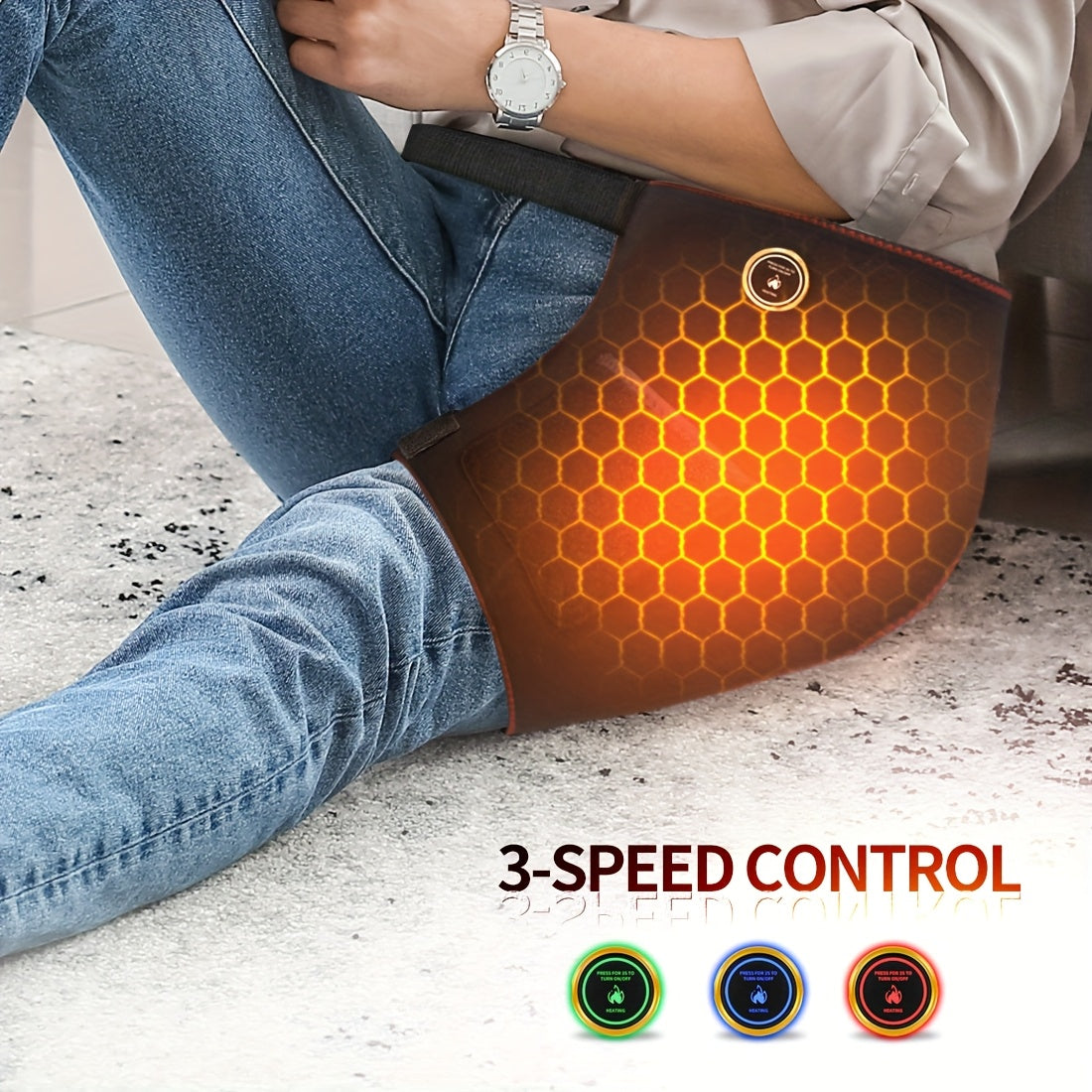 1pc Electric Heating Hip & Thigh Pad - USB-Powered Heating Pad with Adjustable 3-Temperature Settings, Quick-Warmth for Gym, Yoga, Running - No Battery Needed, Plug-and-Play for Men's Workout & Cold Weather Use - Ideal Gift for Athletes, Ergonomic Design,