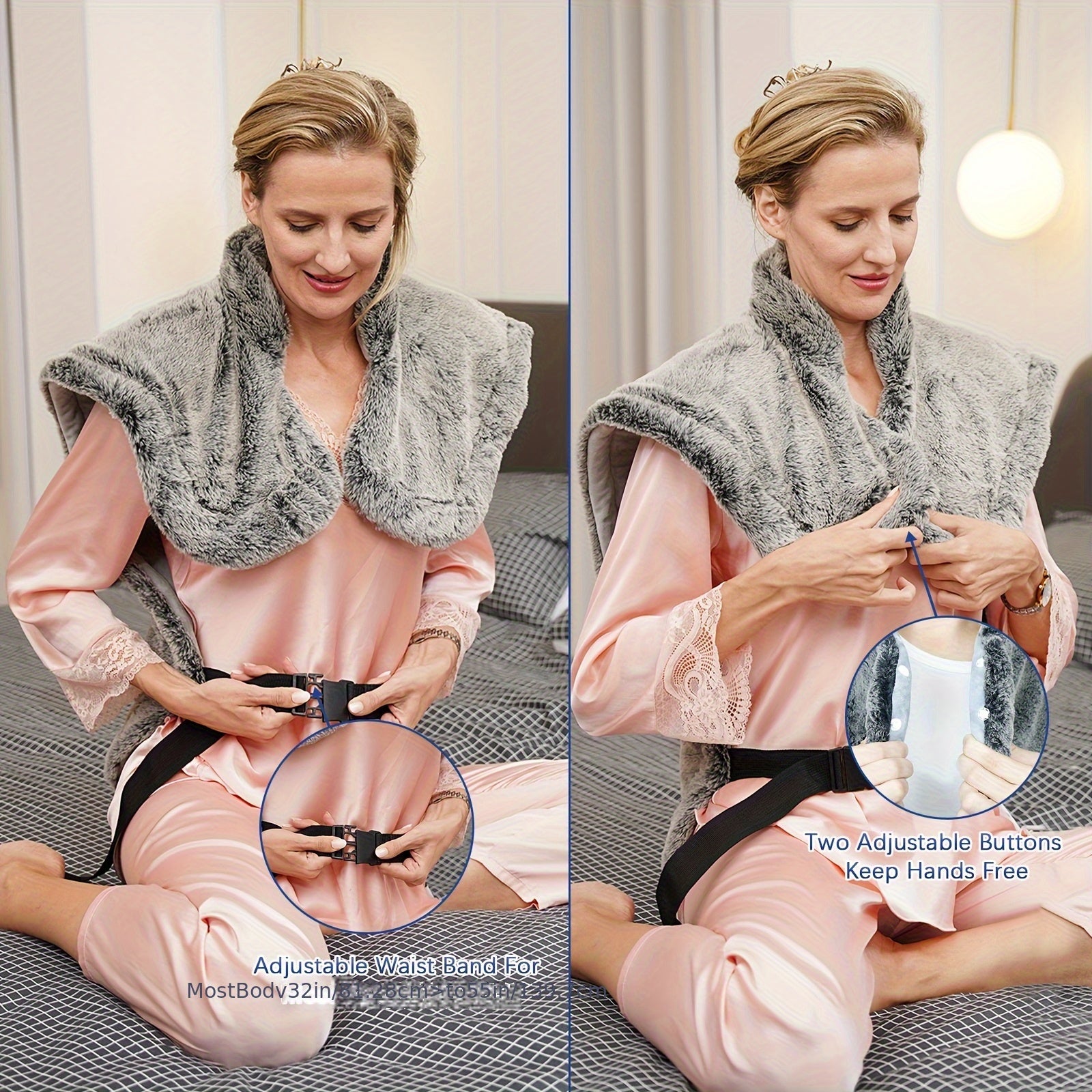 UTK Heating Pad For Neck And Shoulders And Back, For Full Back, Adjustable Time And Temperature Settings, Up To 159°F, 31.5'' X 24'', Birthday Gift For Women And Men Mom And Dad