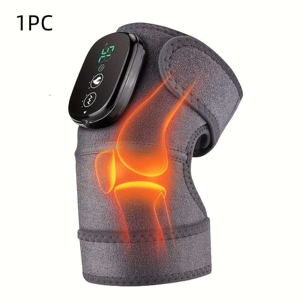[3-in-1 Knee Massager] 3-in-1 Cordless Knee Massager with Heat and Vibration | Kneepad Vibrator Shoulder Knee Elbow Heating Pad Massage, Knee Brace with Massager