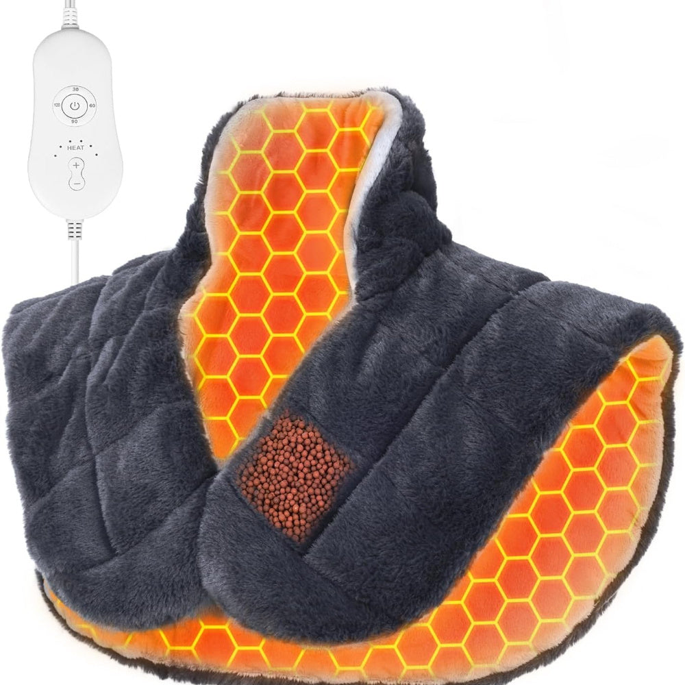 UTK Large Heated Neck Shoulder Wrap With Weighted Design And Auto Shut Off, 24"x 20" Electric Heating Pad Relaxation, Mother'S Day Gift
