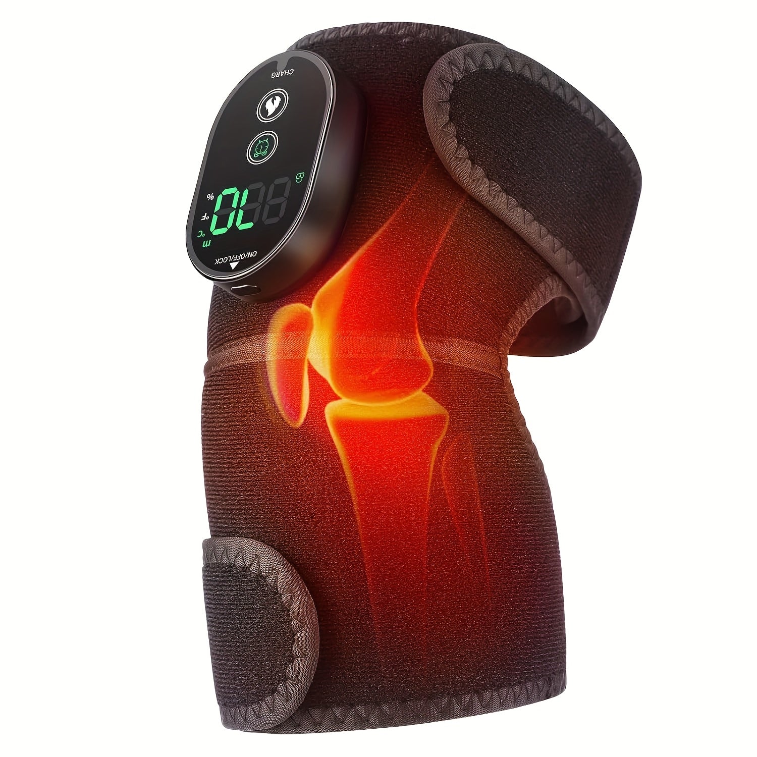[3-in-1 Knee Massager] 3-in-1 Cordless Knee Massager with Heat and Vibration | Kneepad Vibrator Shoulder Knee Elbow Heating Pad Massage, Knee Brace with Massager