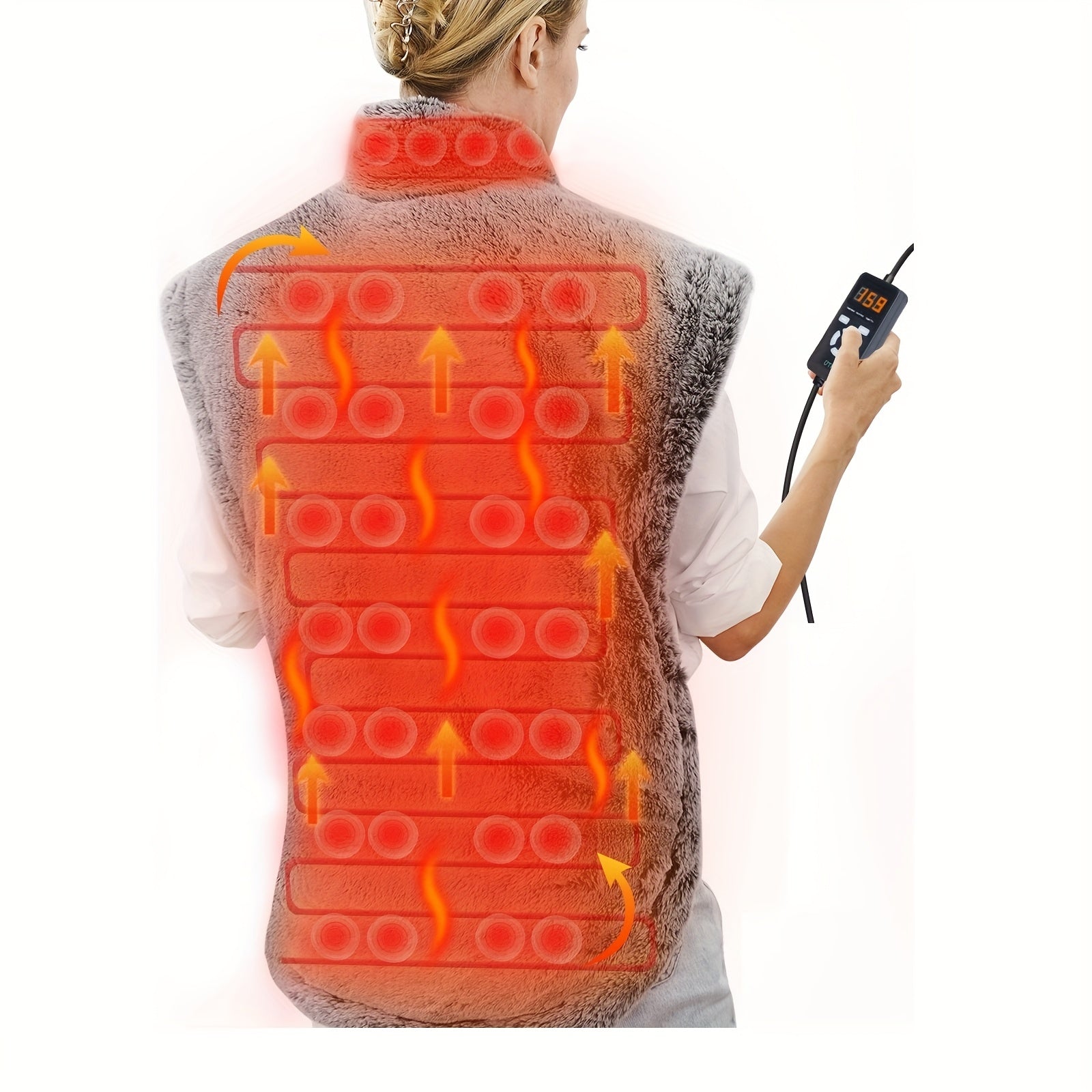 UTK Heating Pad For Neck And Shoulders And Back, For Full Back, Adjustable Time And Temperature Settings, Up To 159°F, 31.5'' X 24'', Birthday Gift For Women And Men Mom And Dad