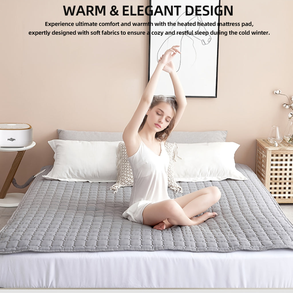 1pc Electric Heating Blanket - Fast Heating & Even Warmth, Overheat Protection, Ultra-Qiet Operation, Soft Light Beige-Friendly Heating Pad with US Plug (110V) - Ideal for Cold Winter Nights, Bedroom, Living Room, Office - Modern Minimalist Design Heating