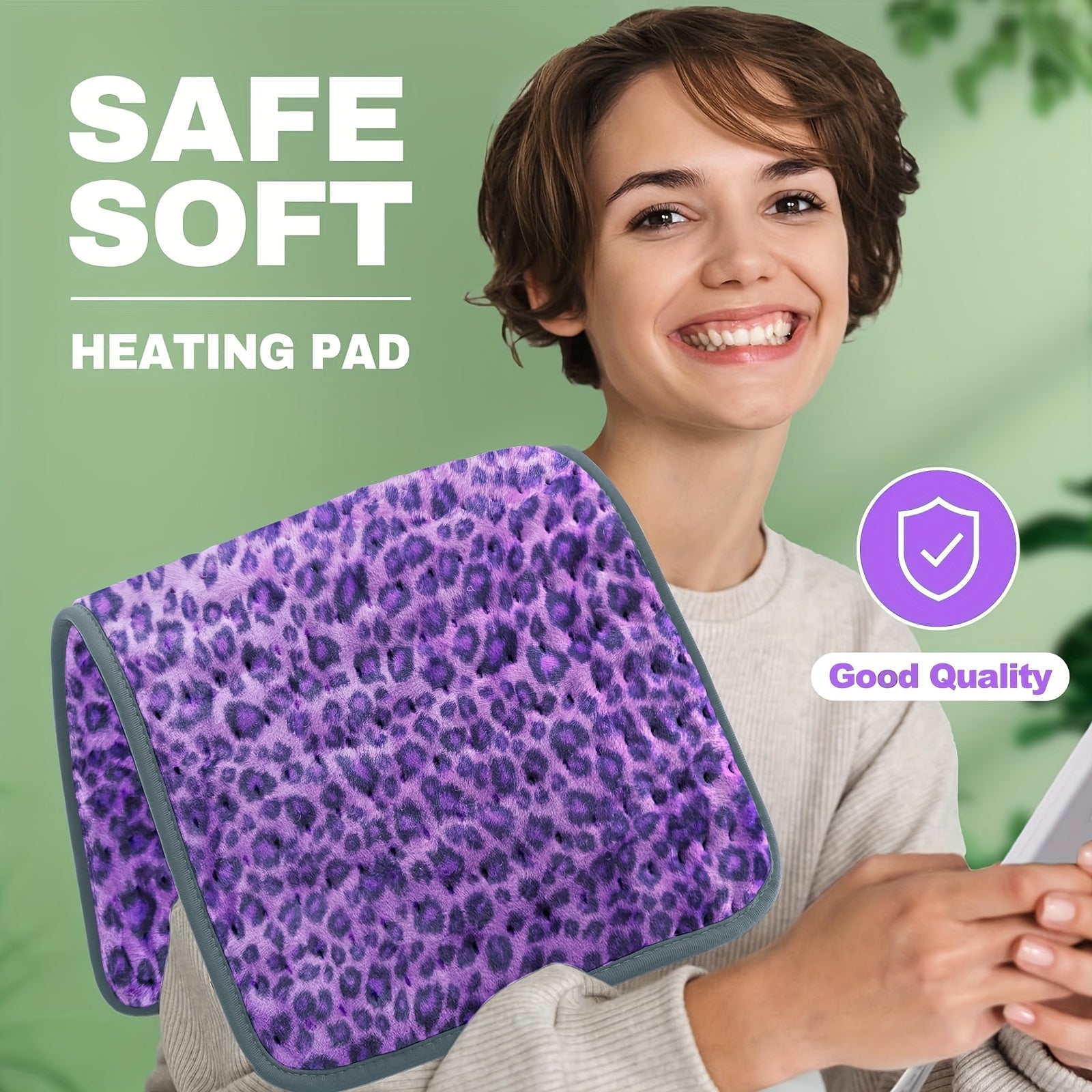XL Double-Sided Heating Pad With Remote Control - Electric Back, Neck & Shoulder Blanket, Adjustable Heat Settings, Auto Shut-Off, Soft Purple Polyester - Ideal Gift For Men, Women, Mom, Dad, Adjustable Heating Pad | Quilted Texture | Soft Polyester