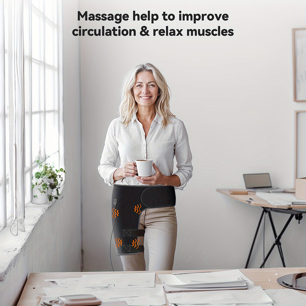 Yabuu Massage Heated Waist And Hip Support Brace Heating Pad for Waist And Hip for Waist/Lower Back/Thigh/Buttock, 3 Heat And Massage Setting Gift for Men Women Perfect Gift for Valentine's Day, Mother/Father's Day, Thanksgiving, And Christmas