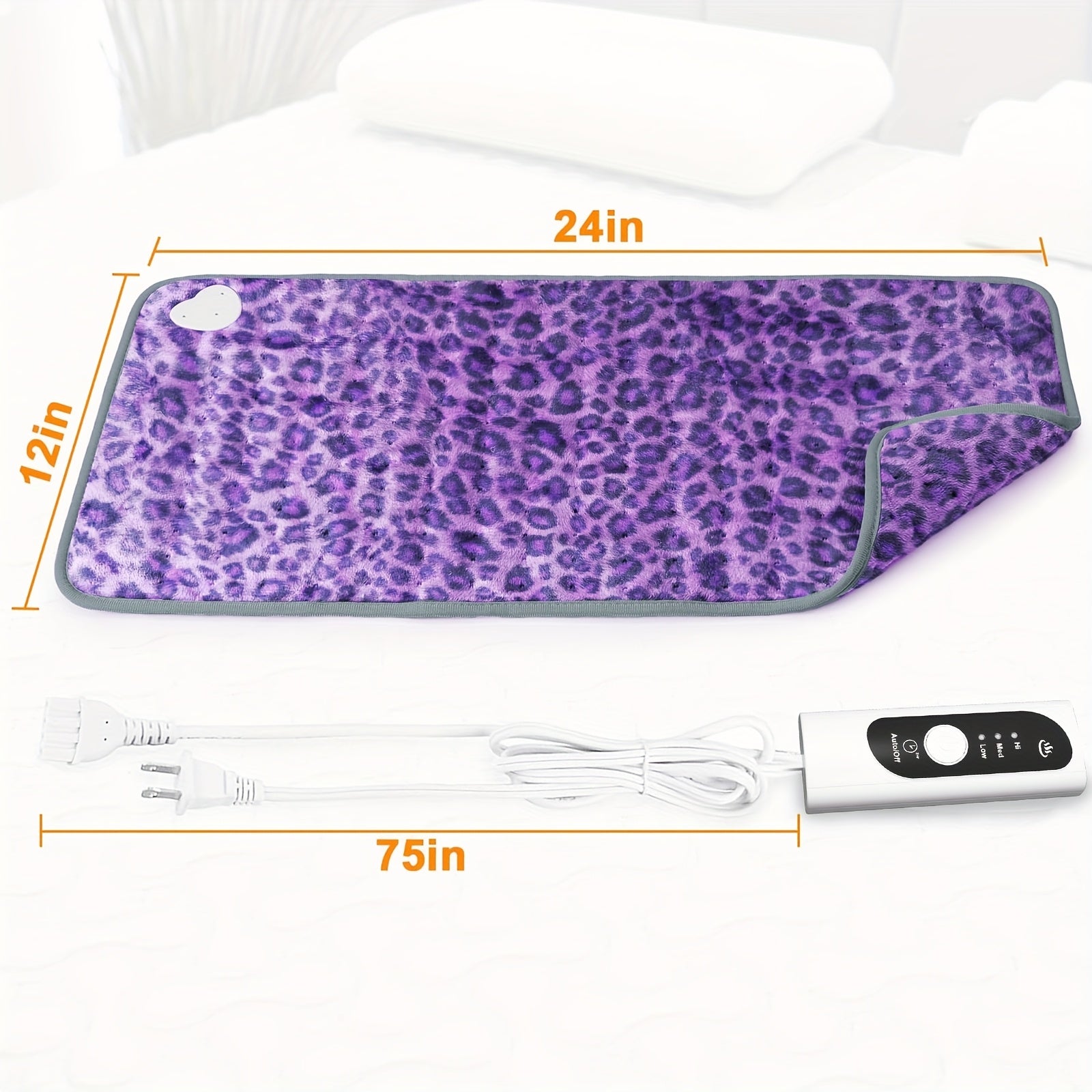 XL Double-Sided Heating Pad With Remote Control - Electric Back, Neck & Shoulder Blanket, Adjustable Heat Settings, Auto Shut-Off, Soft Purple Polyester - Ideal Gift For Men, Women, Mom, Dad, Adjustable Heating Pad | Quilted Texture | Soft Polyester