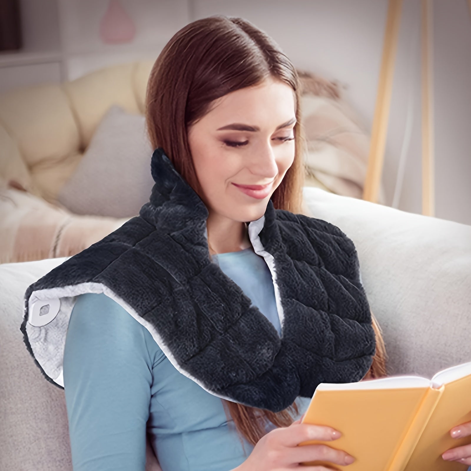 Heating Pad With 3 Times The Depth Of Warmth Shawl, Electric Heater, Weighted Instant Heating Pad Suitable For Neck And Shoulders, Heating Wrapping With 6 Heating Options And 4 Automatic Shut-off Timers, As A Christmas Gift For Mothers Blanket Shawl
