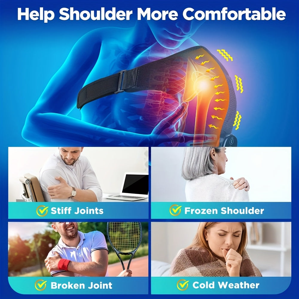 Heated Shoulder Wrap, Shoulder Heating Pads Massager, Electric Cordless Vibration Massage, Heated Shoulder Braces, 3 Heating Setting