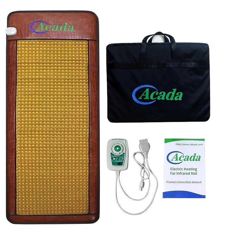 Acada Far Infrared Heating Pad, Large Size Electric Heating Pad, Relaxation Stone Heating Mat, Full Body Hot Stone Massage Mat, Auto Shut Off Function, Adjustable Timer & Temperature