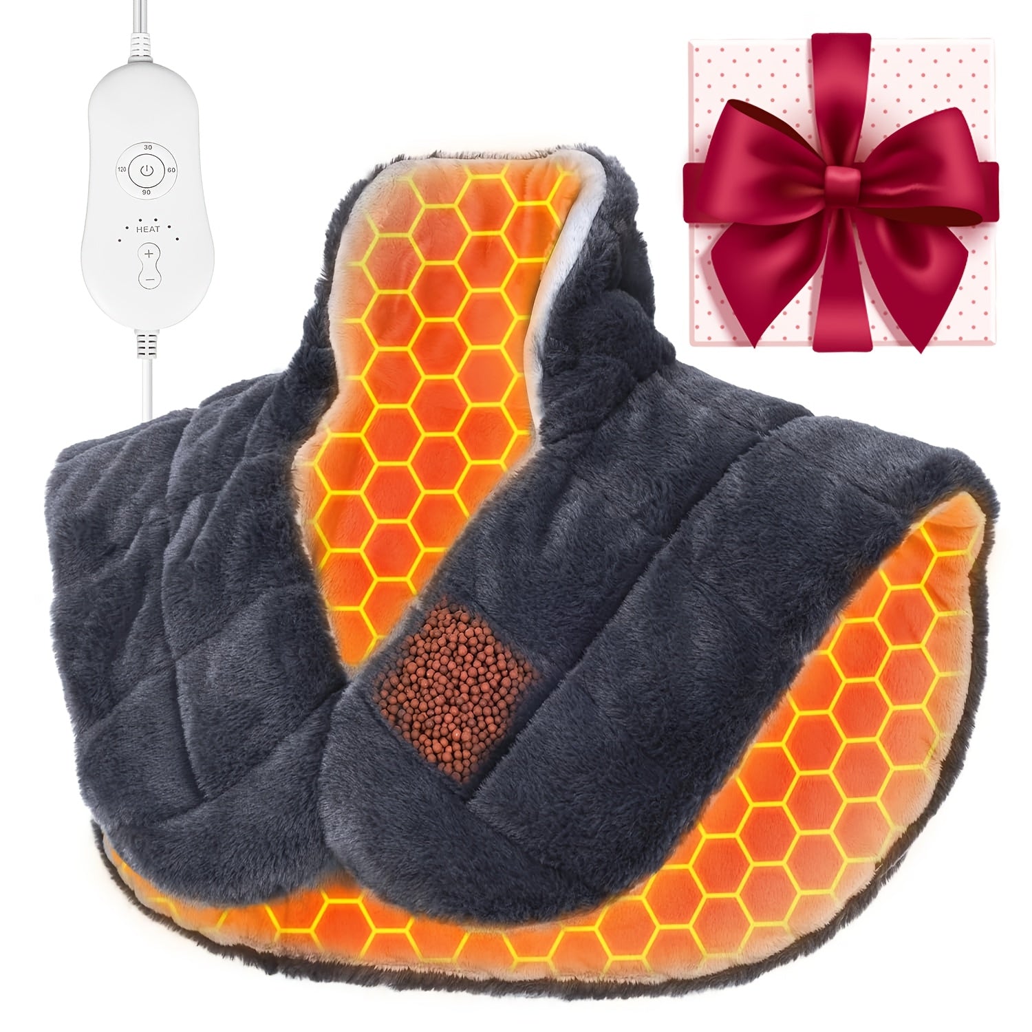 Heating Pad With 3 Times The Depth Of Warmth Shawl, Electric Heater, Weighted Instant Heating Pad Suitable For Neck And Shoulders, Heating Wrapping With 6 Heating Options And 4 Automatic Shut-off Timers, As A Christmas Gift For Mothers Blanket Shawl