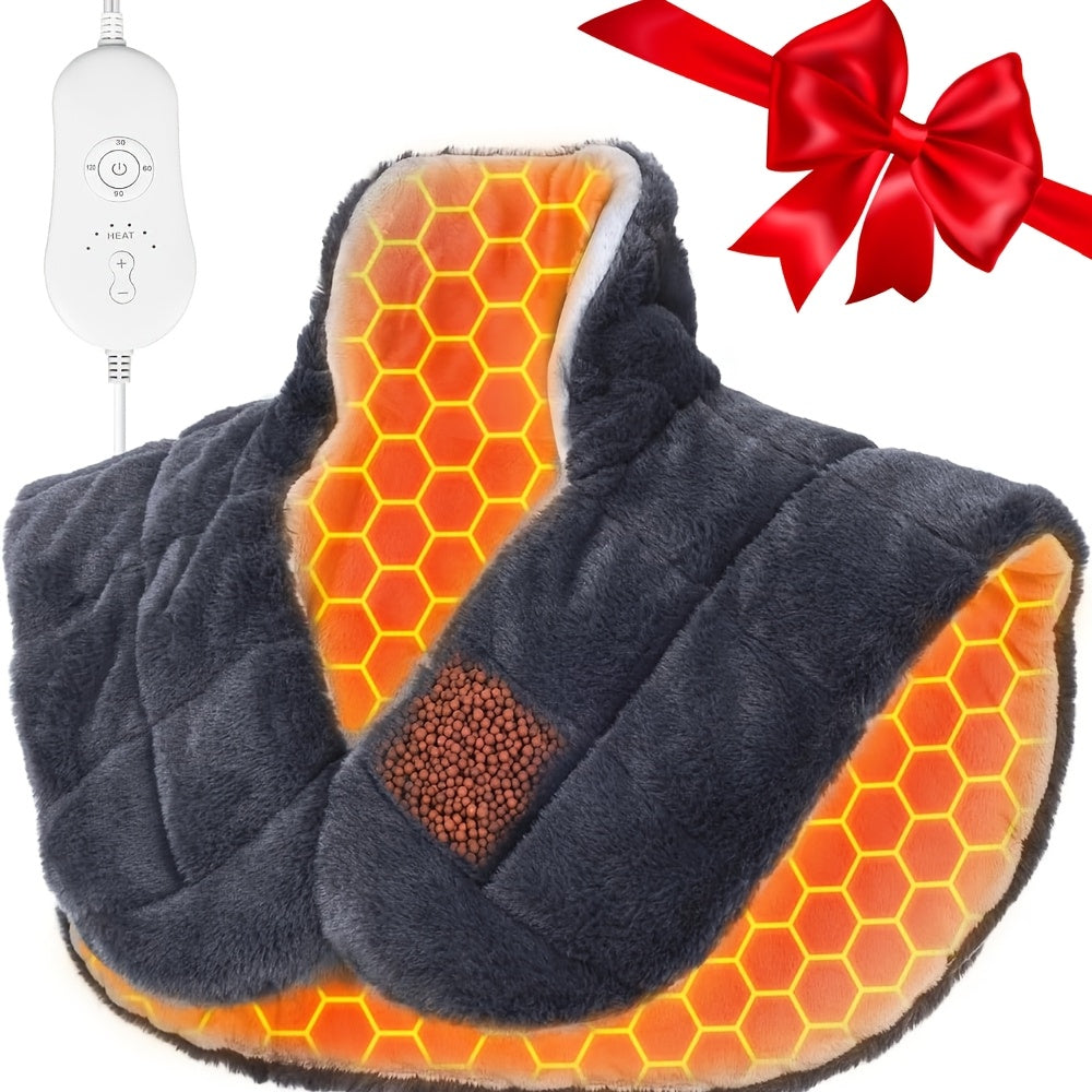 UTK Large Heated Neck Shoulder Wrap With Weighted Design And Auto Shut Off, 24"x 20" Electric Heating Pad Relaxation, Mother'S Day Gift