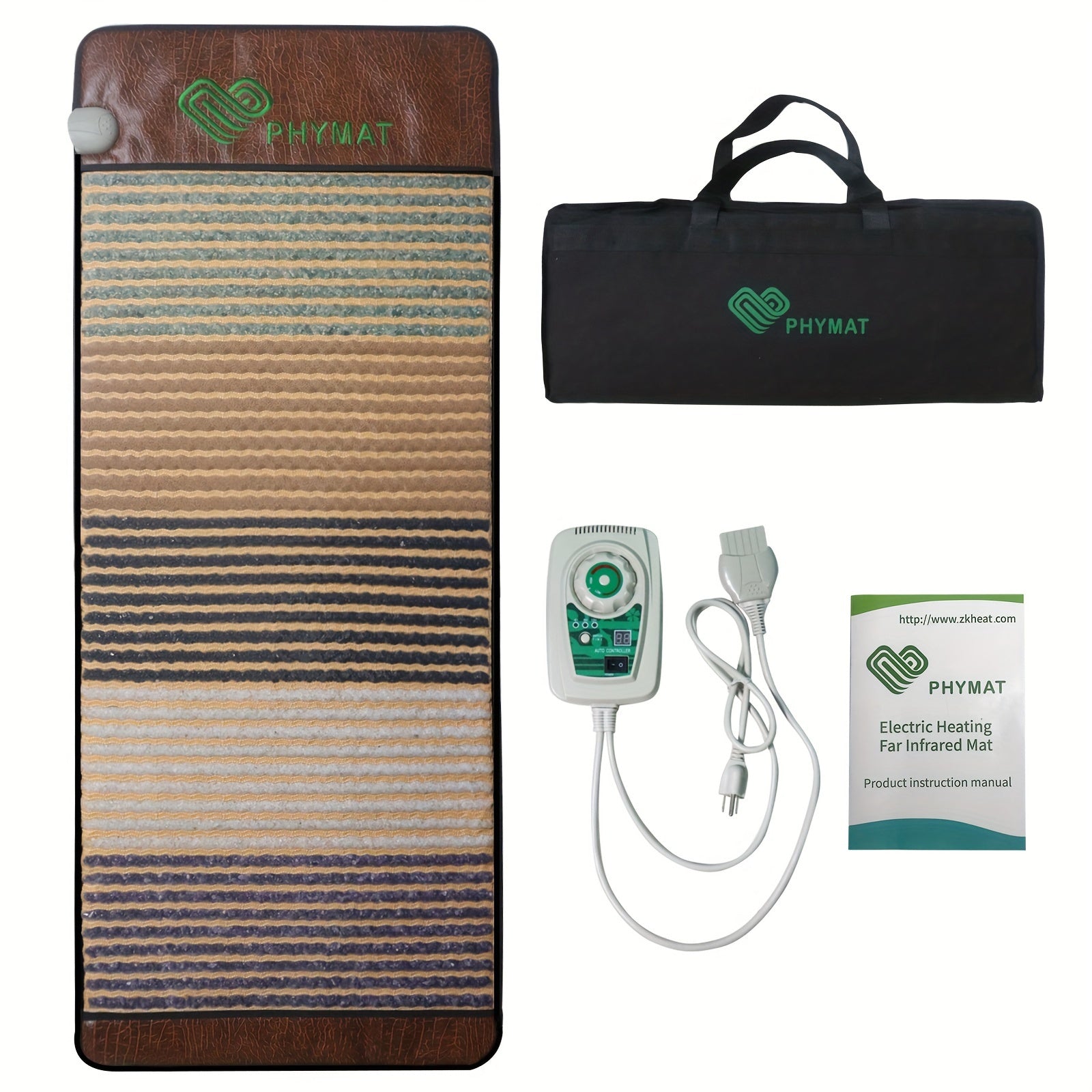 PHYMAT Crystal Stone Heating Pad, Portable Full Body Electric Heating Mat With 5 Color Crystal Stone On Surface, Hot Stone Massage Mat, Infrared Heating, Overheat Protection, Adjustable Timer & Temperature, Auto Off, Father'S Day, Mother'S Day Gifts