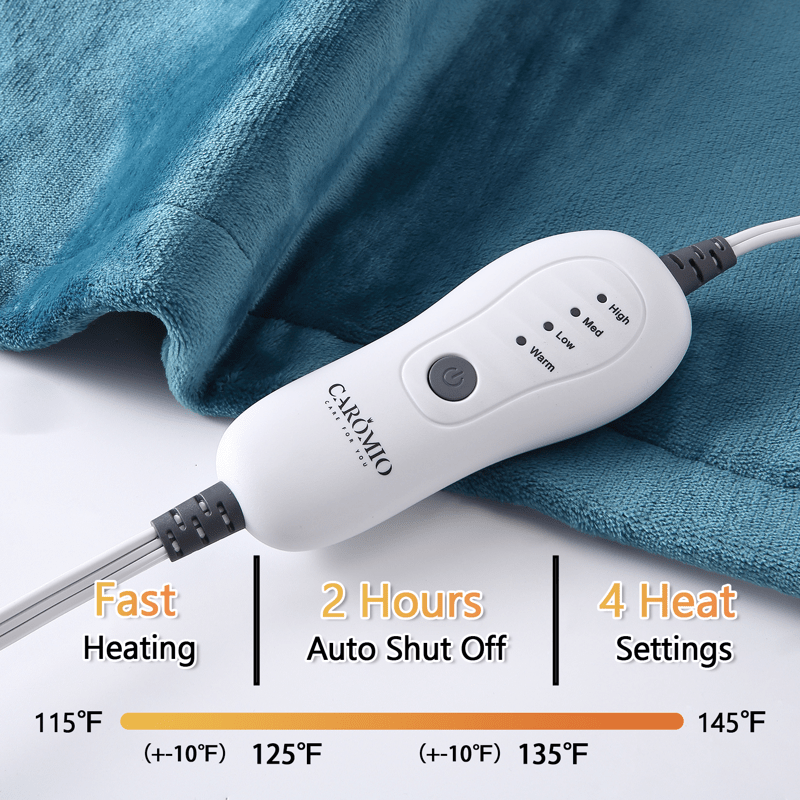 Large Weighted Heating Pad for Neck and Shoulders - Fast Heating, 4 Temperature Settings, Auto Shut Off, Full Body Back Pain Relief, Electric Heating Pad, Grey, 33"x22