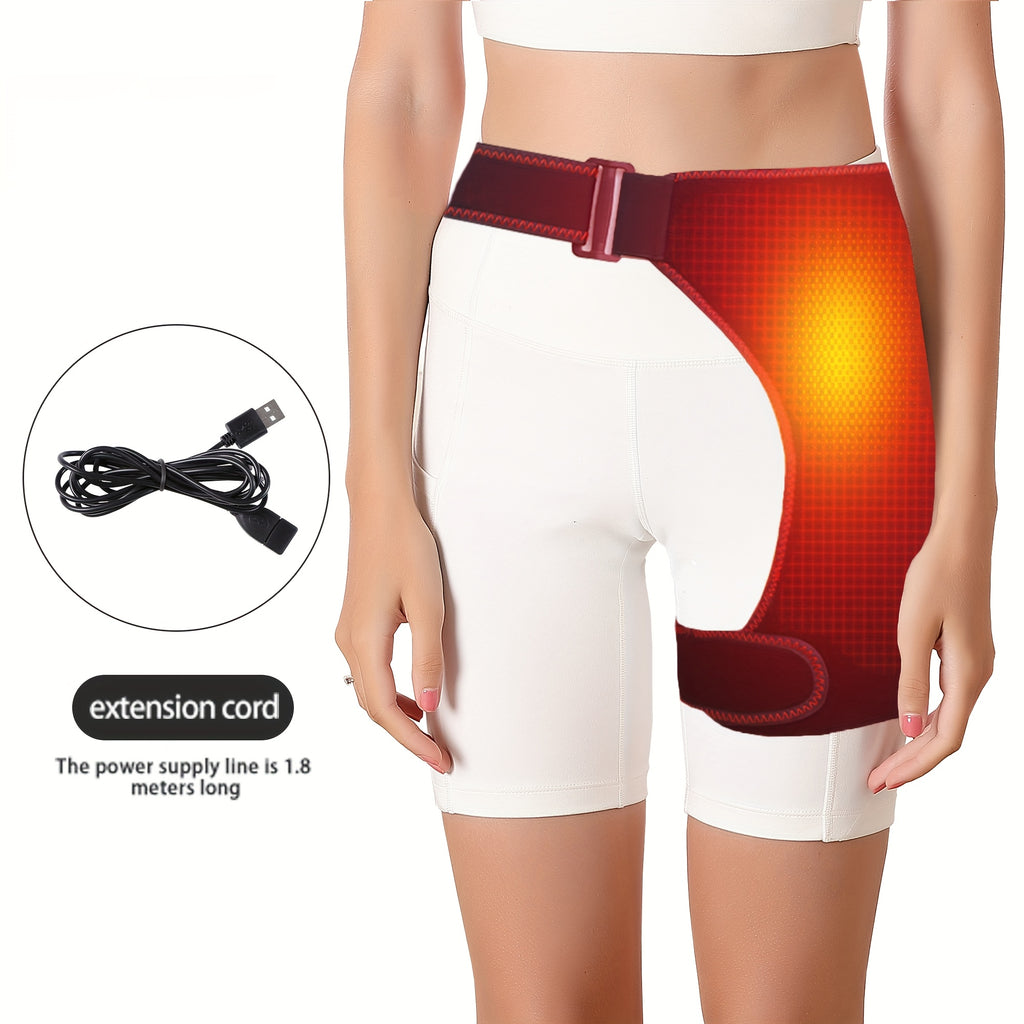 1pc Electric Heating Hip & Thigh Pad - USB-Powered Heating Pad with Adjustable 3-Temperature Settings, Quick-Warmth for Gym, Yoga, Running - No Battery Needed, Plug-and-Play for Men's Workout & Cold Weather Use - Ideal Gift for Athletes, Ergonomic Design,